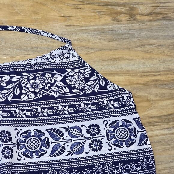 💛PacSun Blue & White Floral Print Lace Lined Sleeveless Top Small - Picture 4 of 10